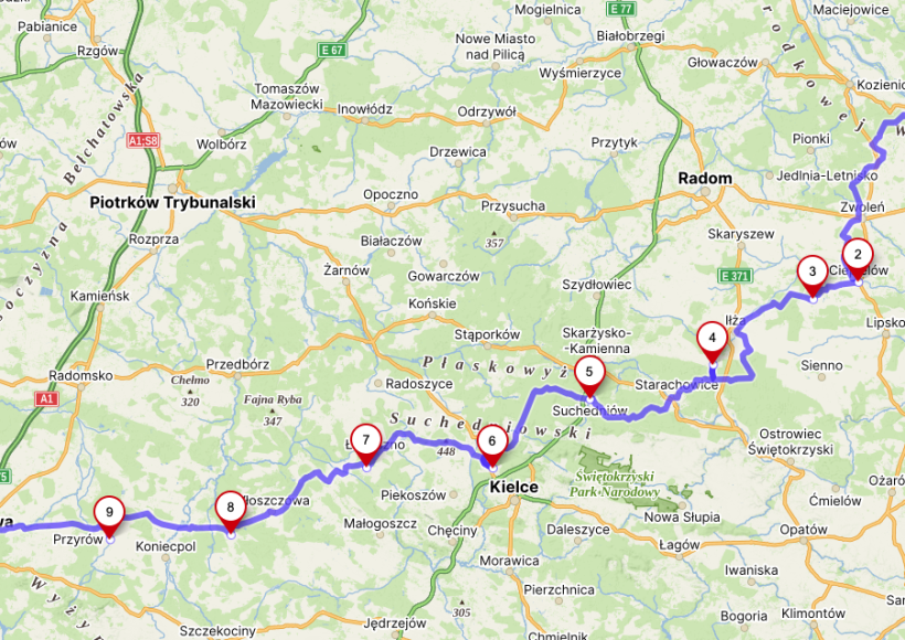 Podlasie Pilgrimage - grey group (scout) - map
